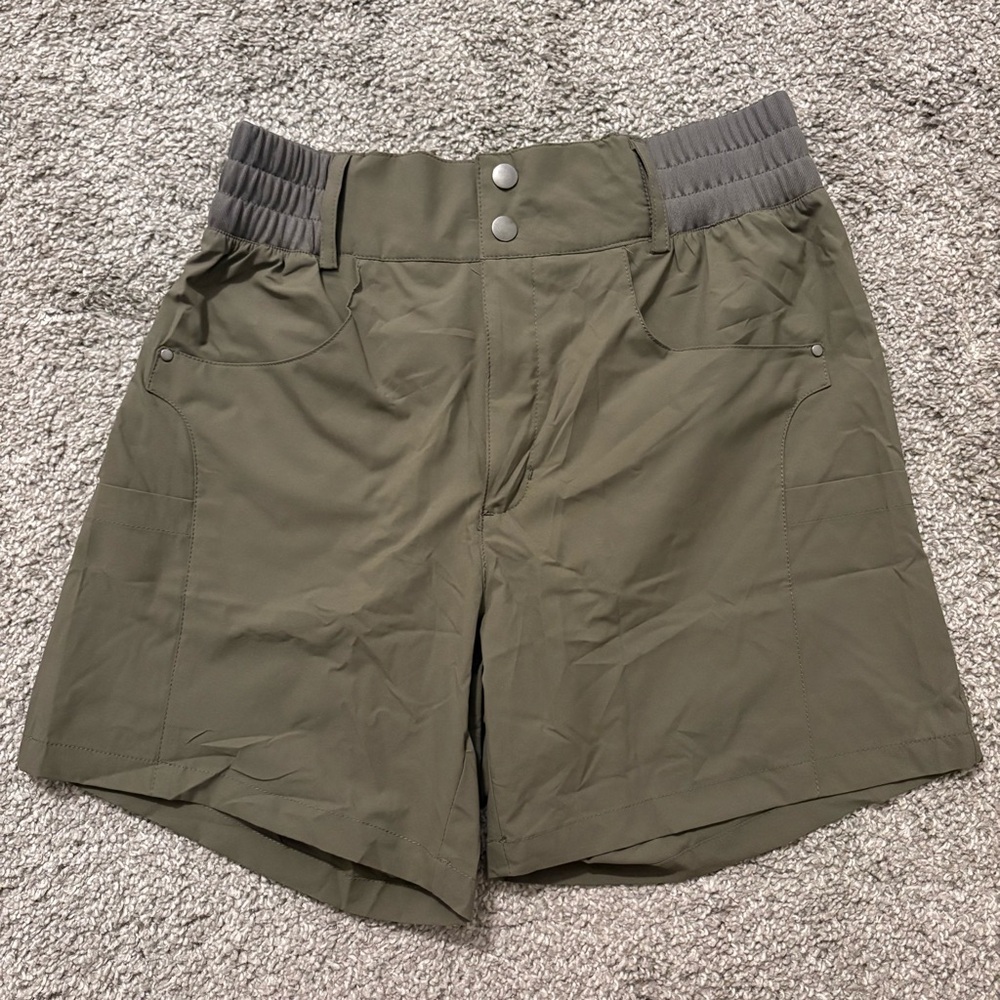 Olive Green Athletic Stretch Shorts